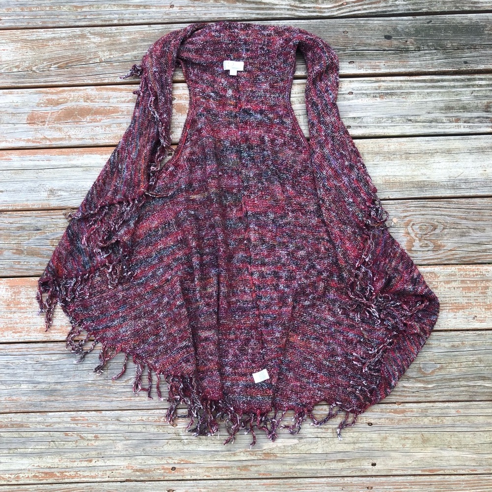 Ponsesa Pink Sleeveless Cardigan Shawl| Size L